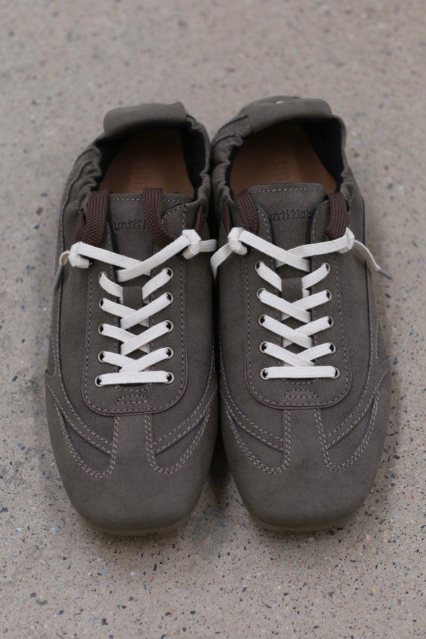 untitlab square toe lace-up sneakers UTB-UN0803102-ZH brown and gray